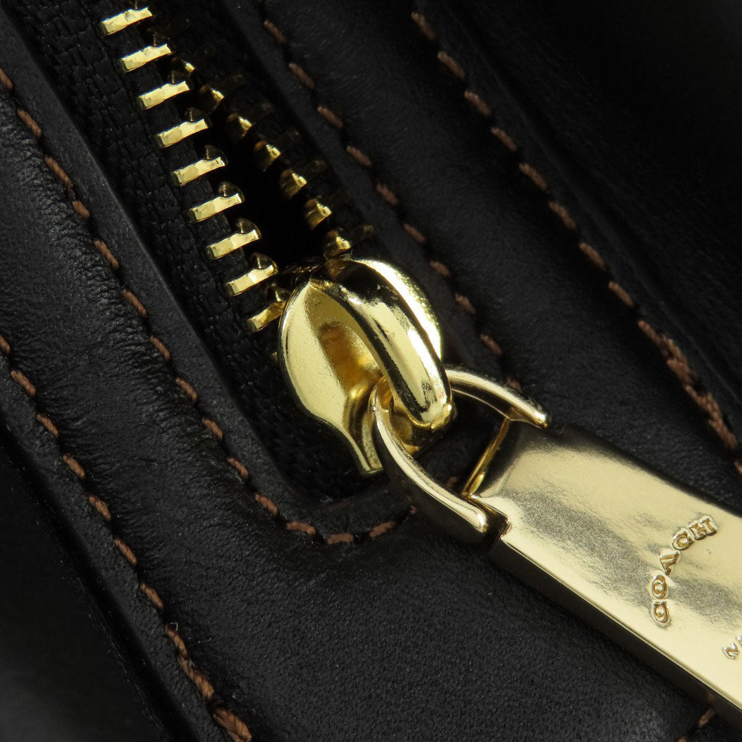 COACH Tote Bag F27575 canvas black logoMetal Women Used Authentic