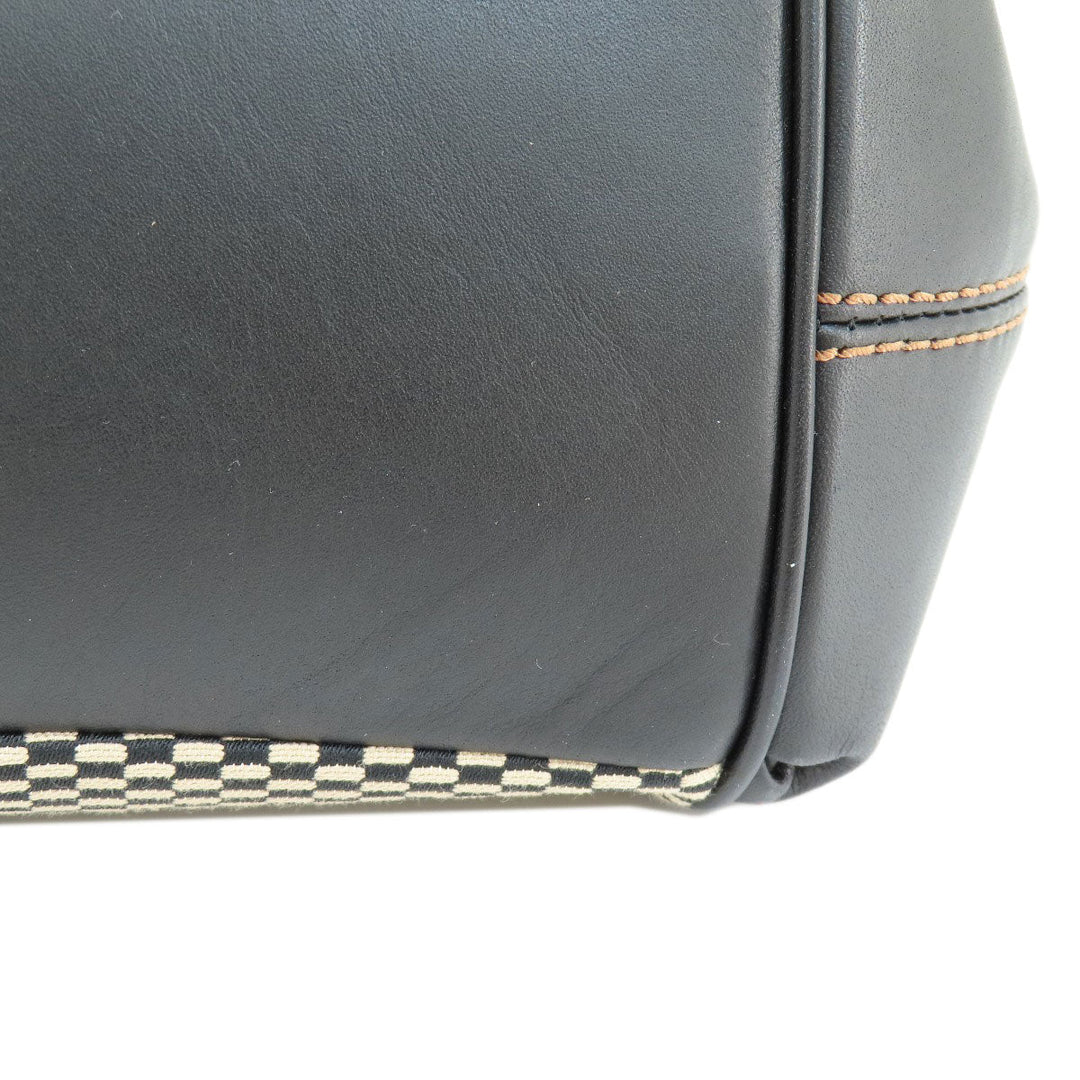 COACH Tote Bag F27575 canvas black logoMetal Women Used Authentic