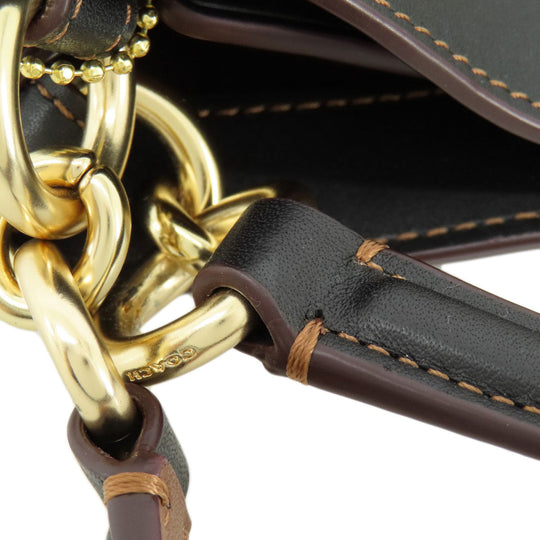 COACH Tote Bag F27575 canvas black logoMetal Women Used Authentic