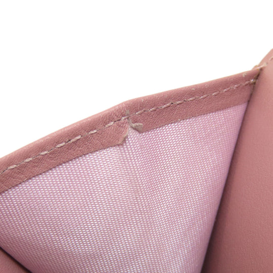 Valentino Bifold Wallet leather pink Studs Women Used Authentic