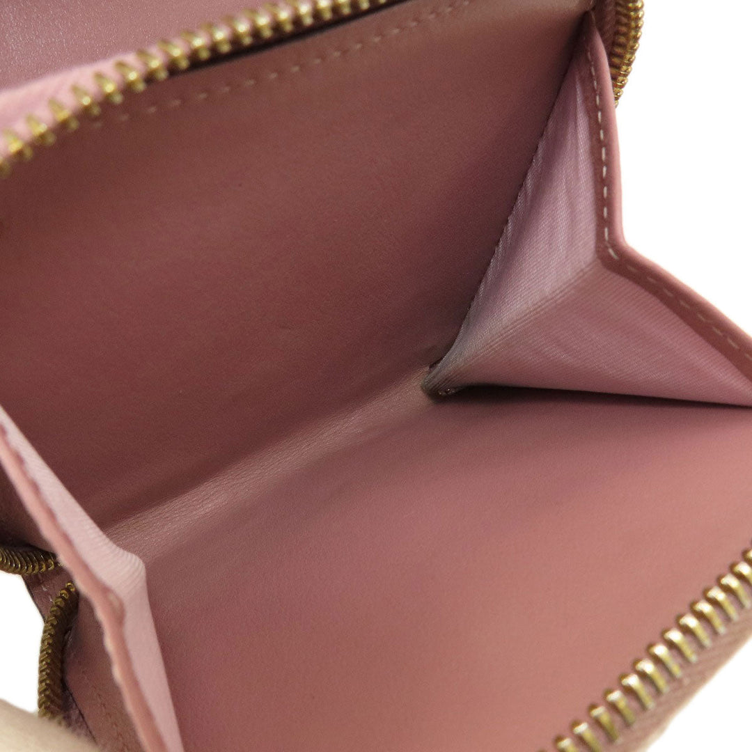 Valentino Bifold Wallet leather pink Studs Women Used Authentic