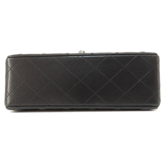 CHANEL Shoulder Bag lambskin black ChainShoulder Matelasse SilverMetal