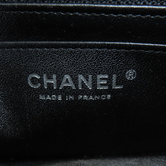 CHANEL Shoulder Bag lambskin black ChainShoulder Matelasse SilverMetal