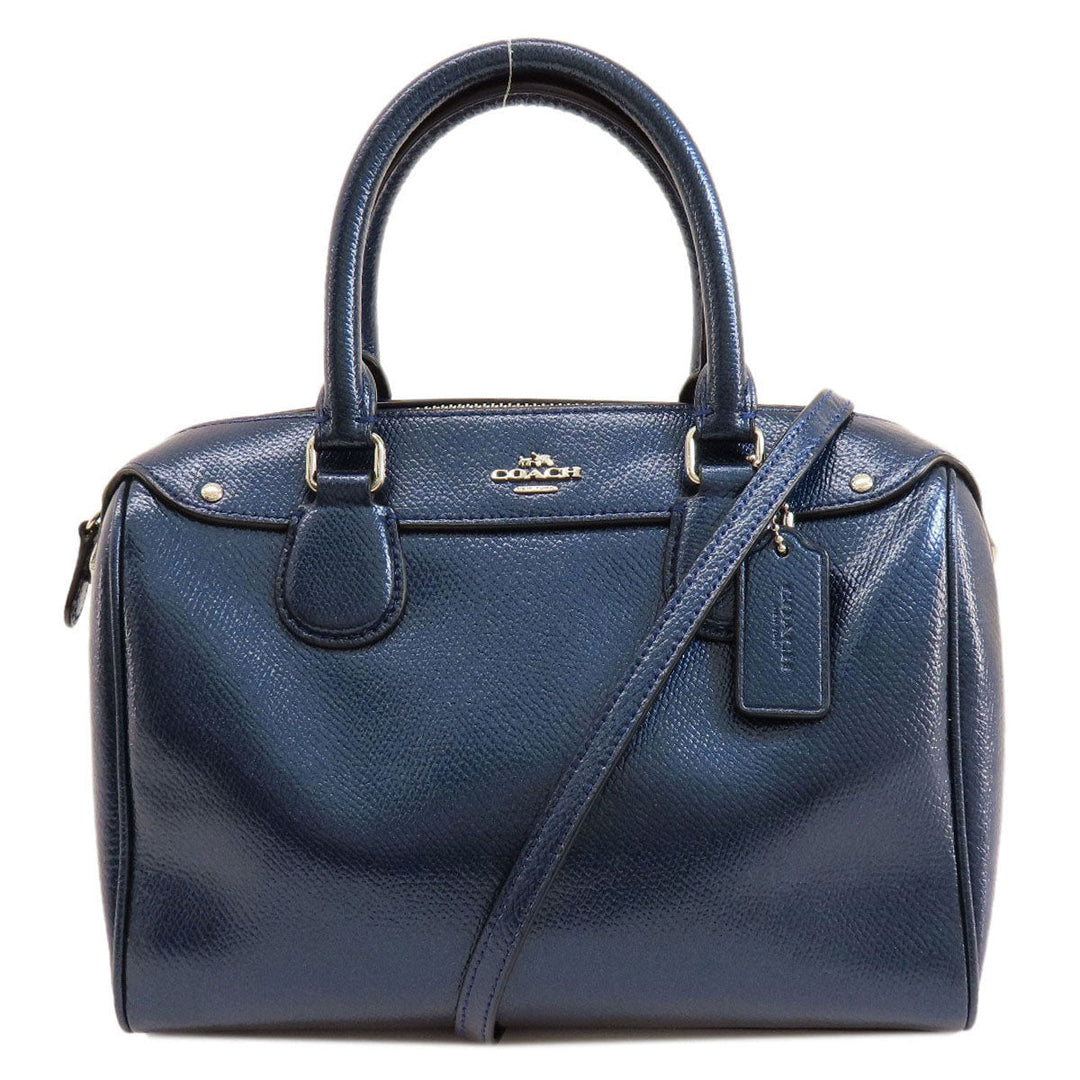 COACH Handbag F56125 leather blue 2WAY Women Used Authentic