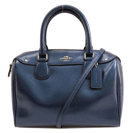COACH Handbag F56125 leather blue 2WAY Women Used Authentic