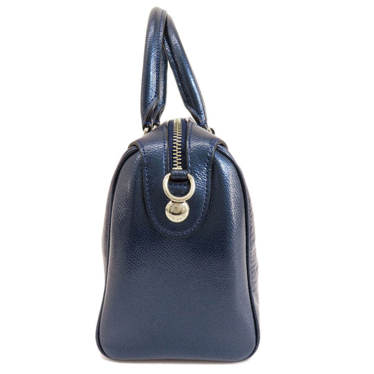 COACH Handbag F56125 leather blue 2WAY Women Used Authentic