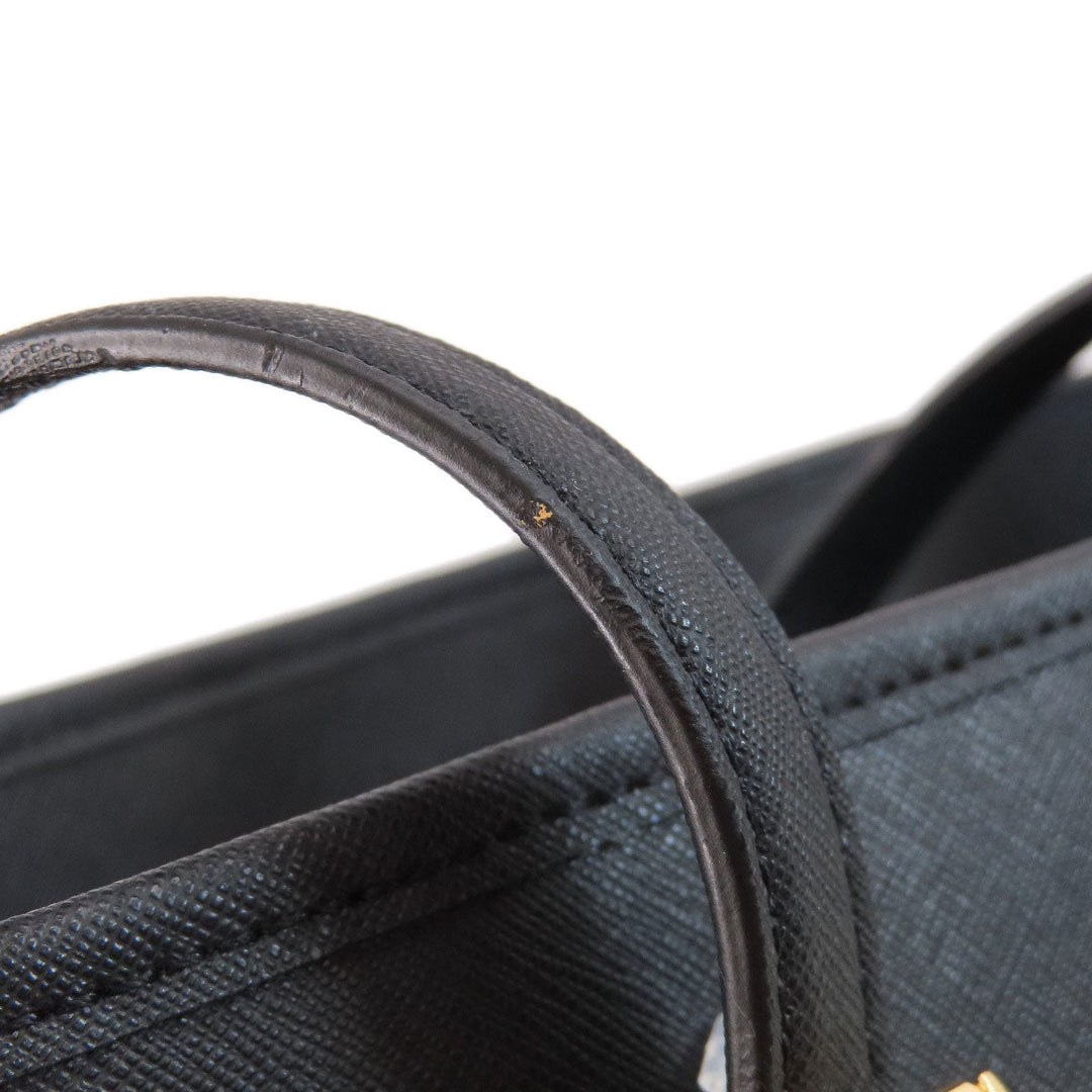 MICHAEL KORS Tote Bag PVC black logo Women Used Authentic
