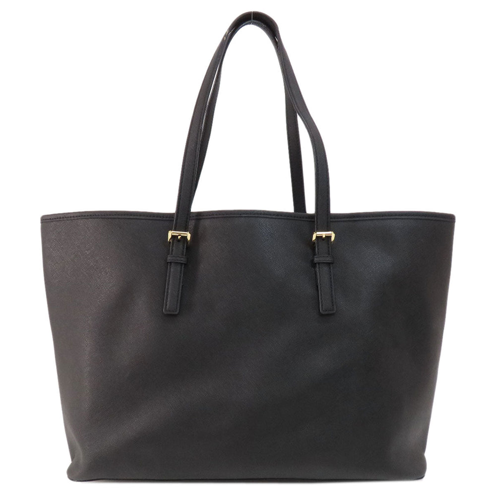 MICHAEL KORS Tote Bag PVC black logo Women Used Authentic