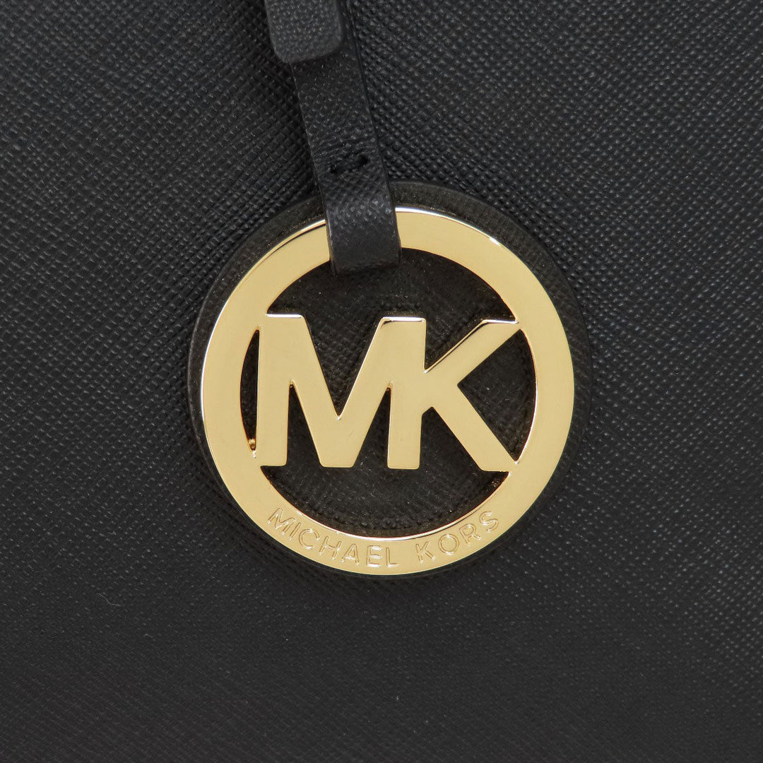 MICHAEL KORS Tote Bag PVC black logo Women Used Authentic