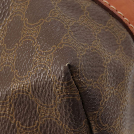 CELINE Tote Bag PVC Brown Macadam Pattern Women Used Authentic