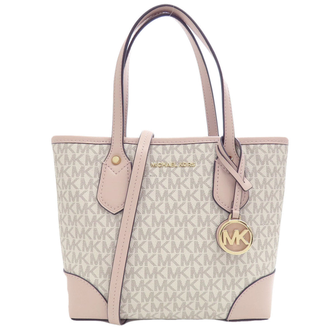 MICHAEL KORS Handbag PVC white MK signature