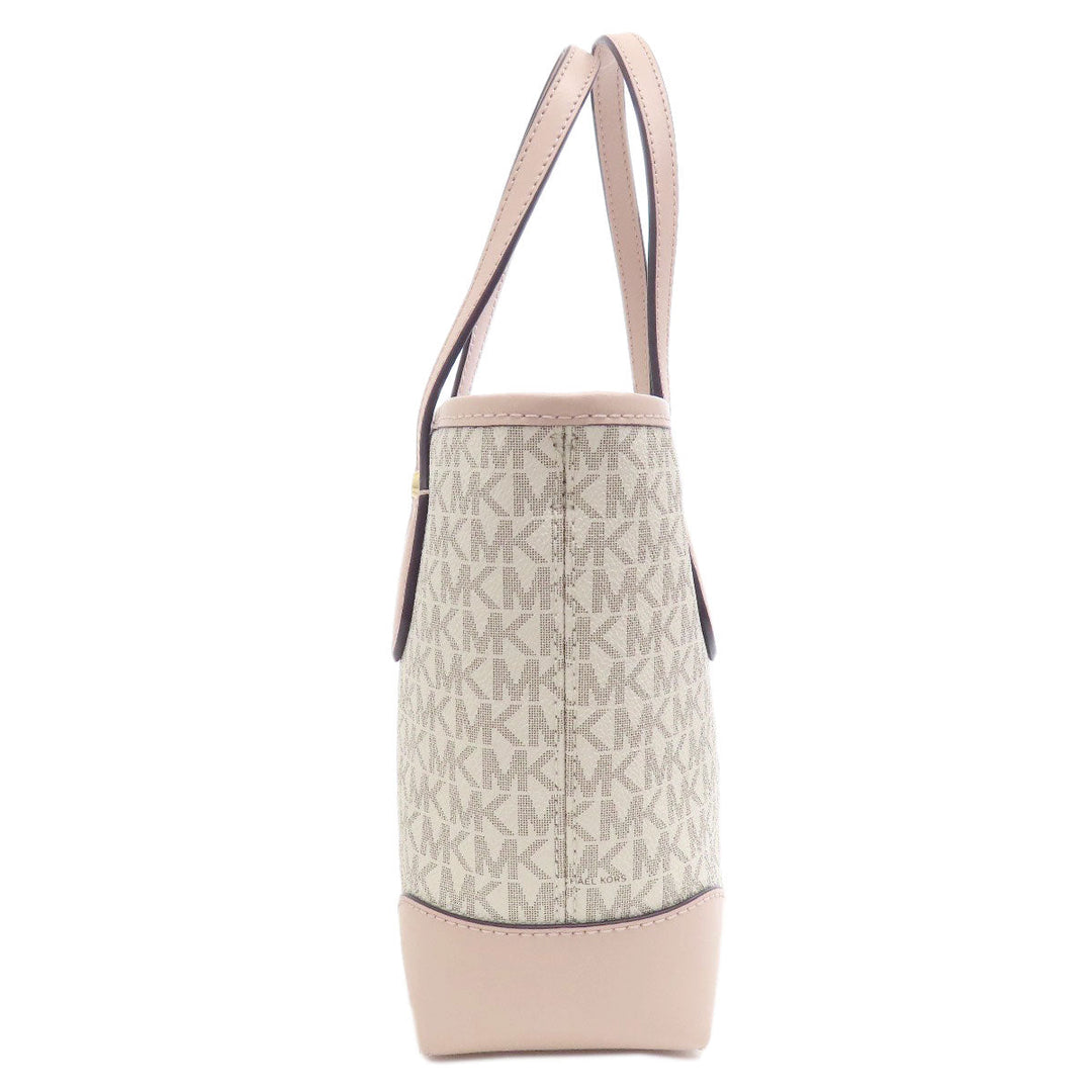 MICHAEL KORS Handbag PVC white MK signature