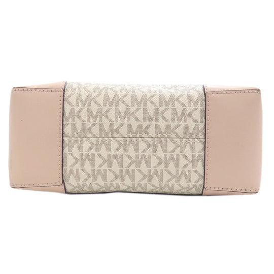 MICHAEL KORS Handbag PVC white MK signature