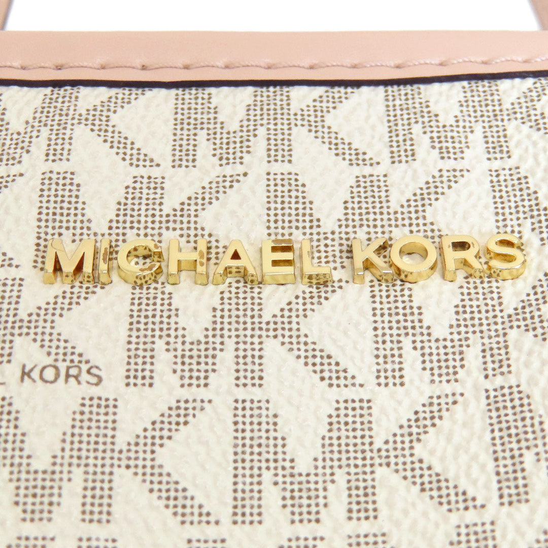 MICHAEL KORS Handbag PVC white MK signature
