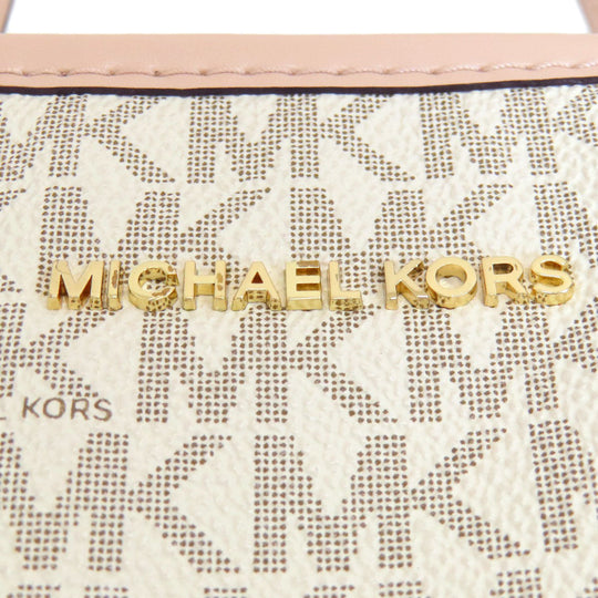 MICHAEL KORS Handbag PVC white MK signature