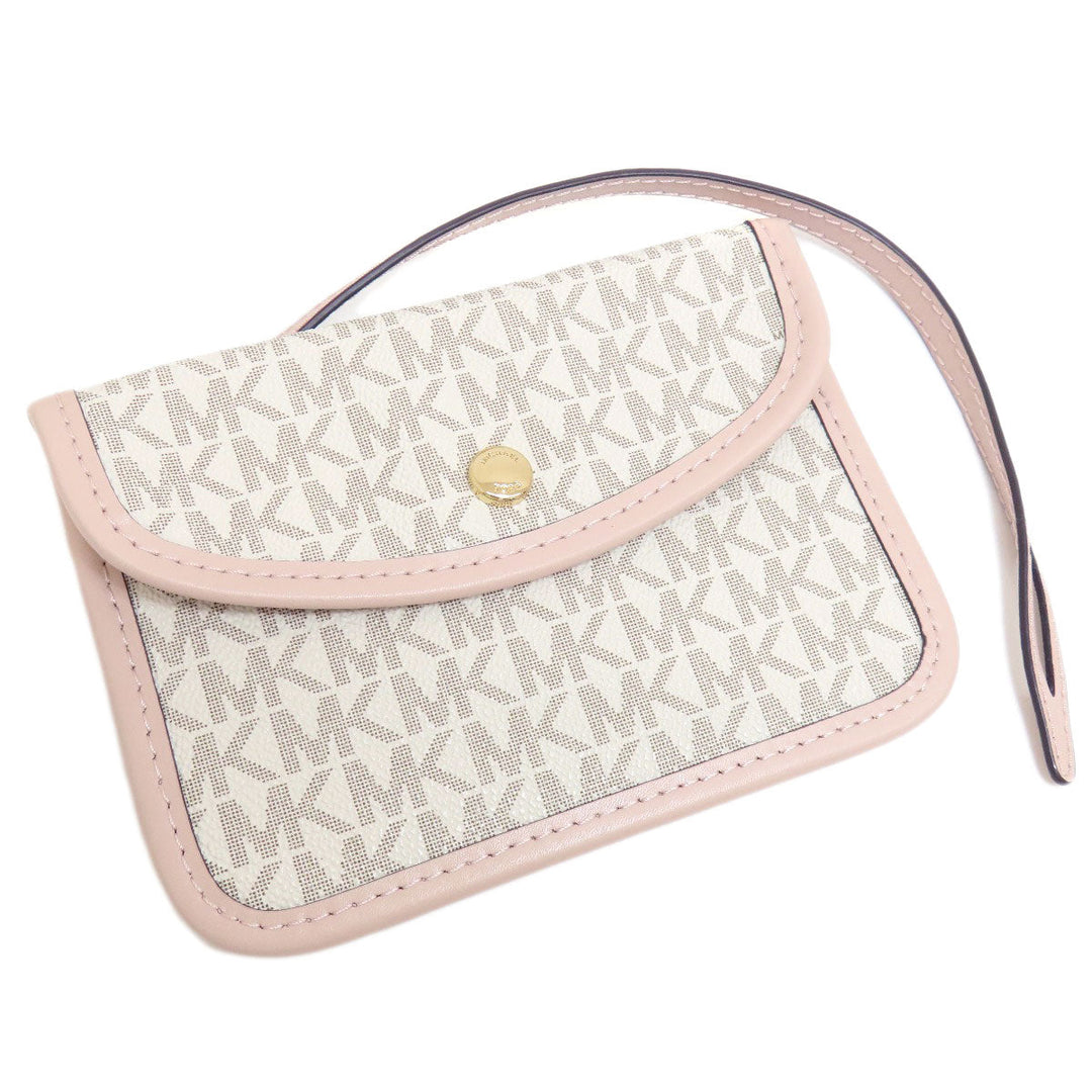 MICHAEL KORS Handbag PVC white MK signature