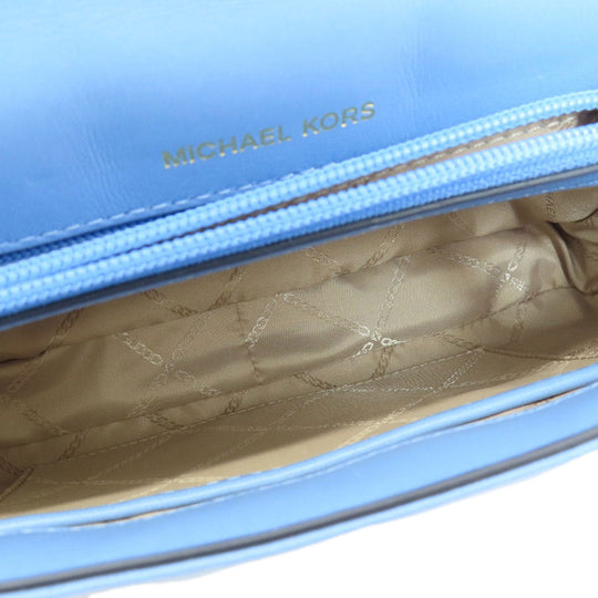 MICHAEL KORS Shoulder Bag leather blue Quilted Studded ChainShoulder Women Used Authentic