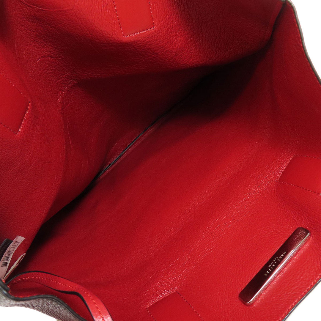 MARC JACOBS Tote Bag leather black logo Women Used Authentic