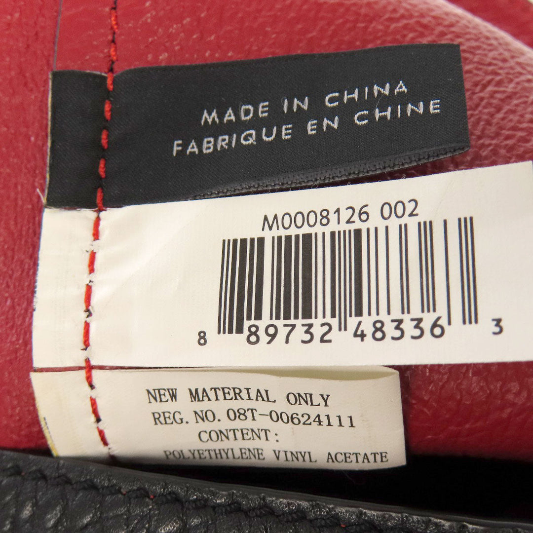 MARC JACOBS Tote Bag leather black logo Women Used Authentic