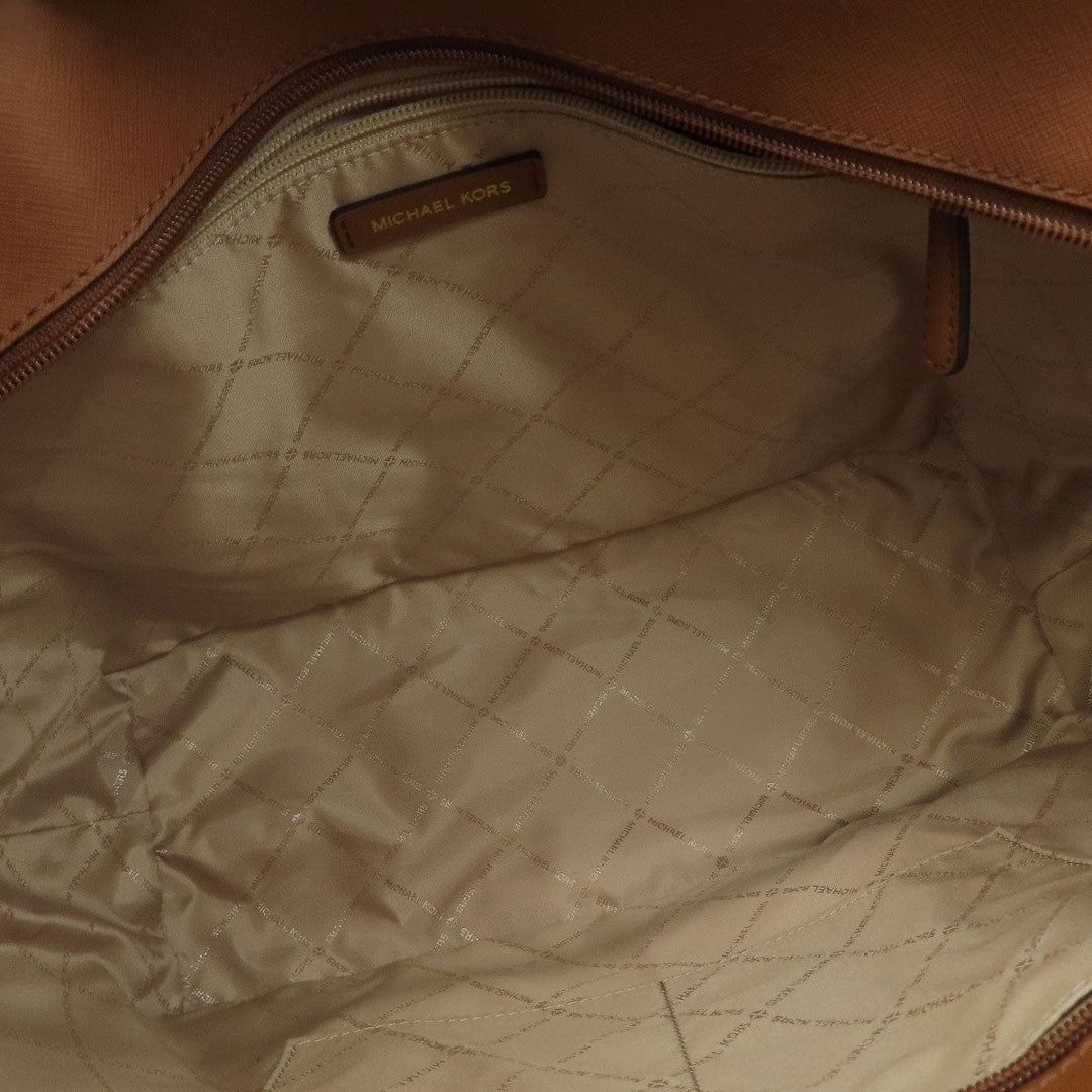MICHAEL KORS Tote Bag PVC Brown MK signature Women Used Authentic
