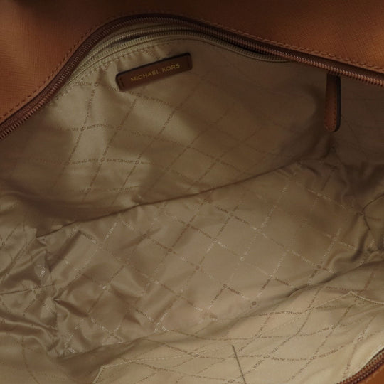 MICHAEL KORS Tote Bag PVC Brown MK signature Women Used Authentic