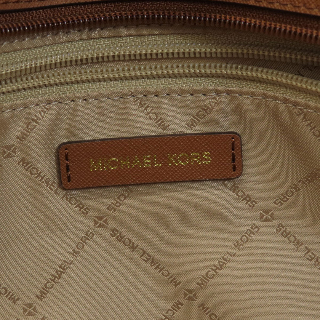 MICHAEL KORS Tote Bag PVC Brown MK signature Women Used Authentic