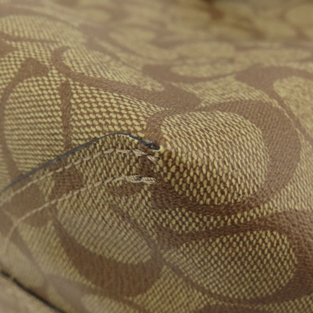 COACH Tote Bag PVC Brown Signature Women Used Authentic