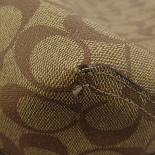 COACH Tote Bag PVC Brown Signature Women Used Authentic