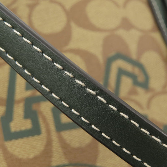 COACH Tote Bag PVC Brown Signature Women Used Authentic