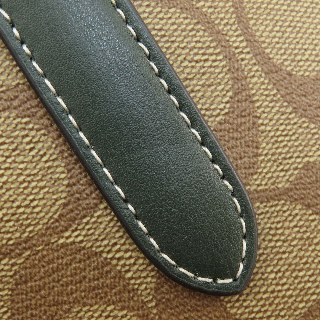 COACH Tote Bag PVC Brown Signature Women Used Authentic