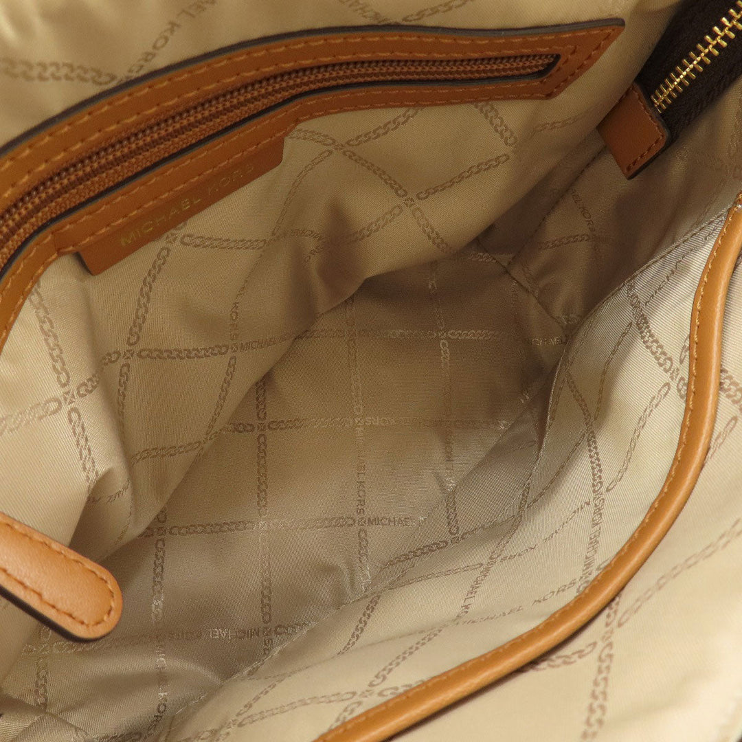 MICHAEL KORS Handbag PVC Brown MK Signature 2WAY Women Used Authentic