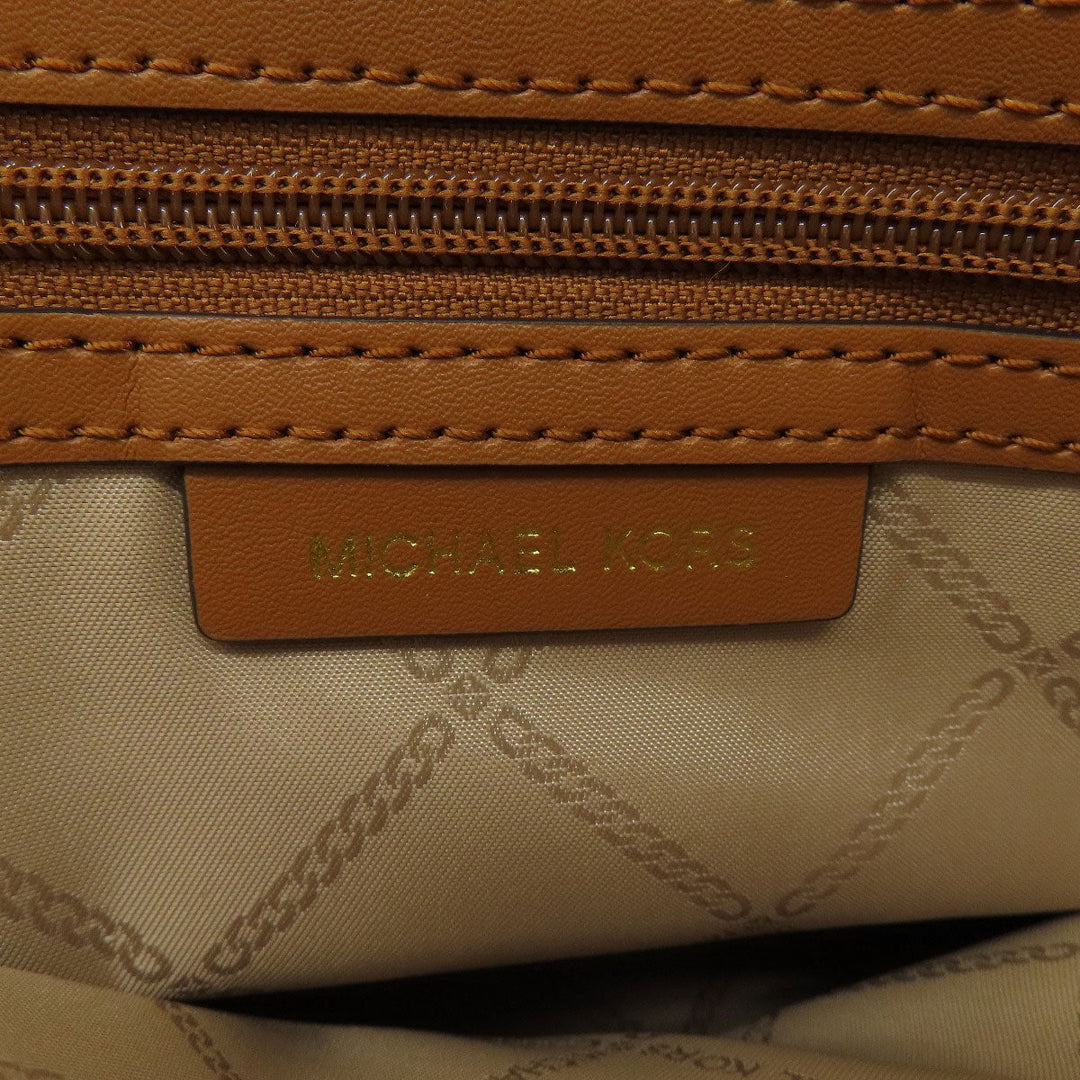 MICHAEL KORS Handbag PVC Brown MK Signature 2WAY Women Used Authentic