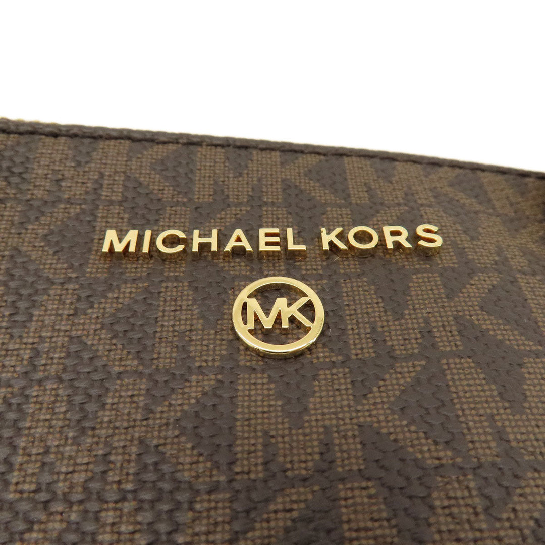 MICHAEL KORS Handbag PVC Brown MK Signature 2WAY Women Used Authentic