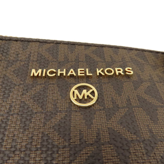 MICHAEL KORS Handbag PVC Brown MK Signature 2WAY Women Used Authentic