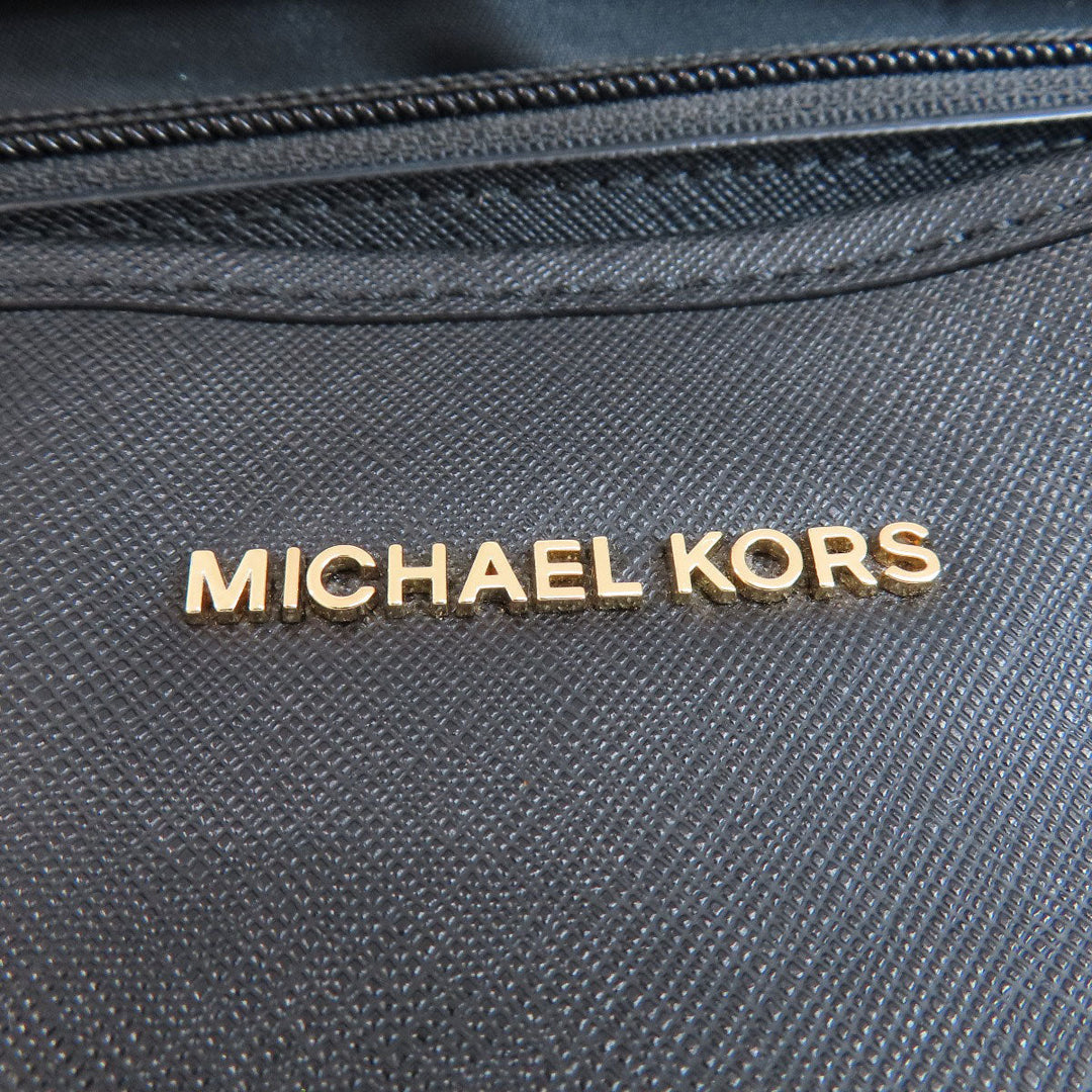 MICHAEL KORS Tote Bag PVC black logo Women Used Authentic