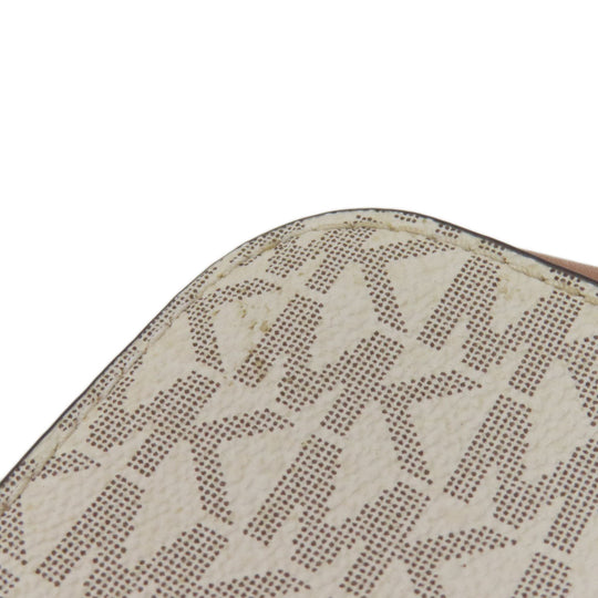 MICHAEL KORS Shoulder Bag PVC white MK signature Women Used Authentic