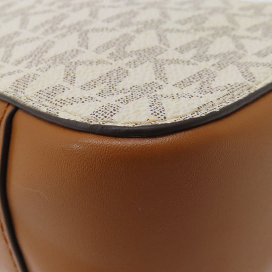 MICHAEL KORS Shoulder Bag PVC white MK signature Women Used Authentic