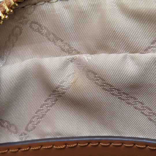MICHAEL KORS Shoulder Bag PVC white MK signature Women Used Authentic