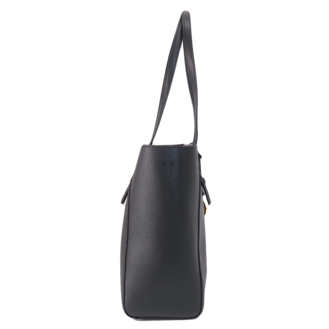 MICHAEL KORS Tote Bag PVC black logo Women Used Authentic