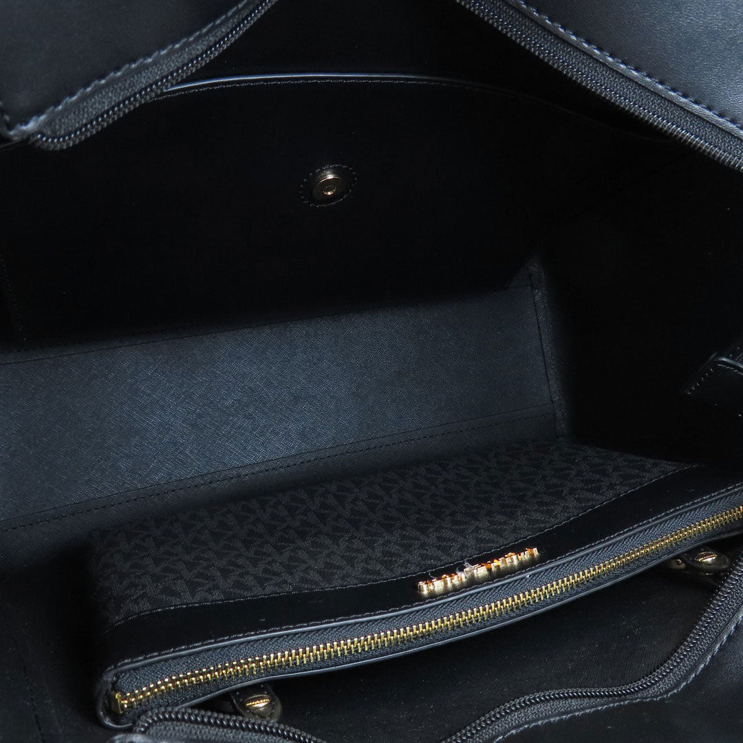 MICHAEL KORS Tote Bag PVC black logo Women Used Authentic
