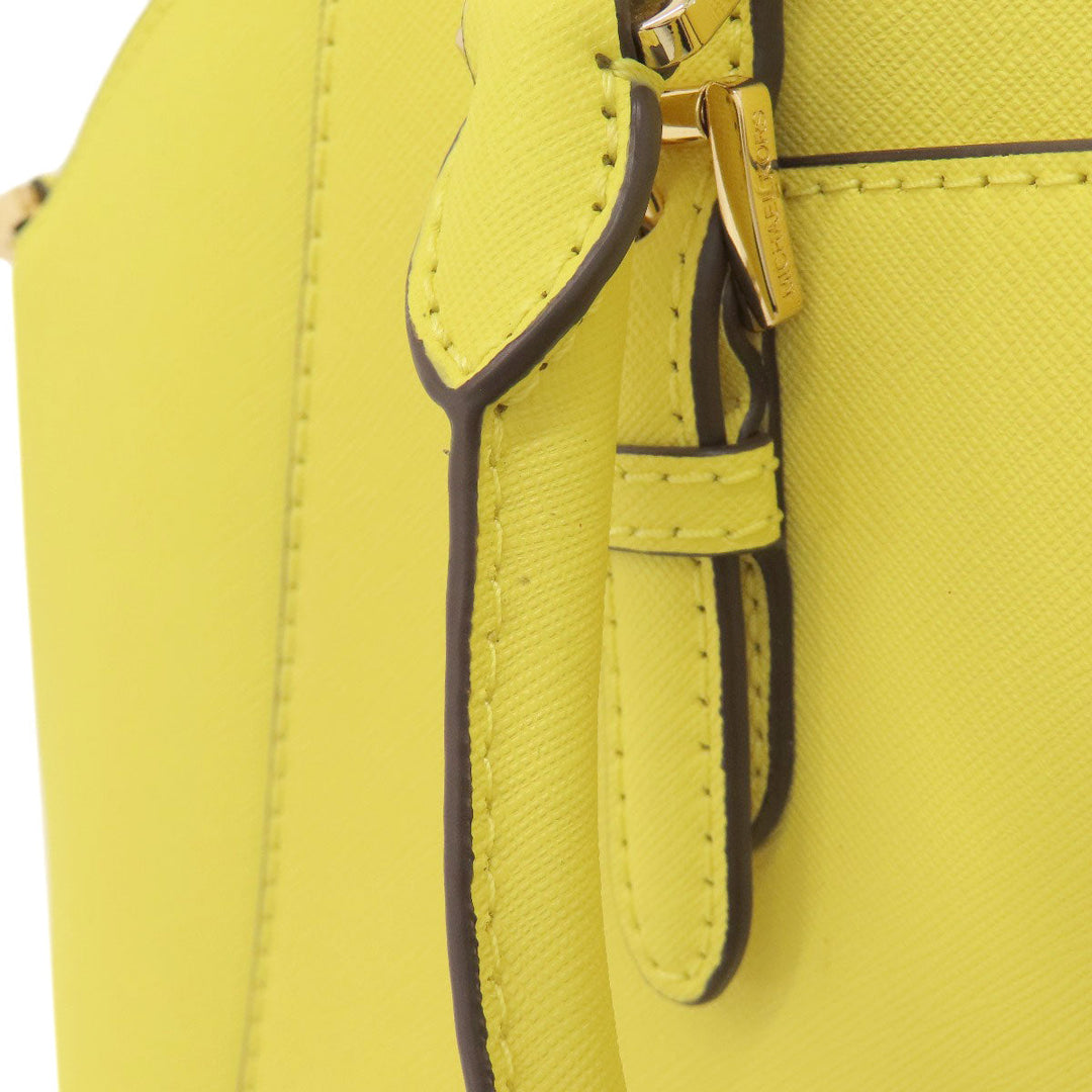 MICHAEL KORS Tote Bag leather yellow Ciara 2WAY Women Used Authentic