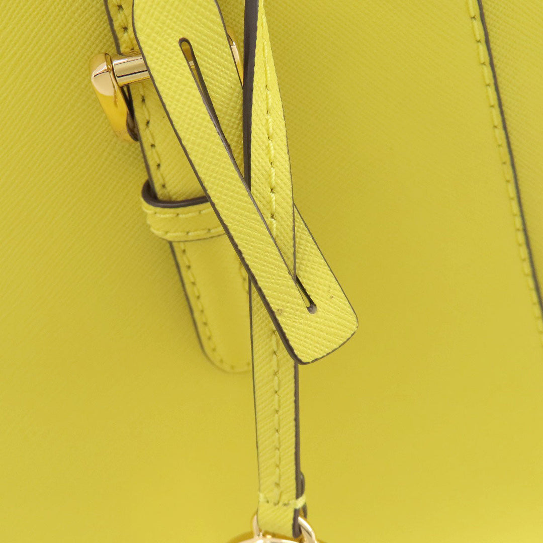 MICHAEL KORS Tote Bag leather yellow Ciara 2WAY Women Used Authentic