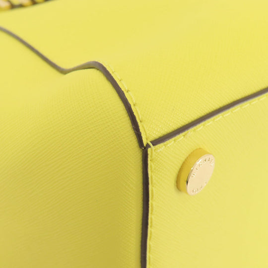 MICHAEL KORS Tote Bag leather yellow Ciara 2WAY Women Used Authentic