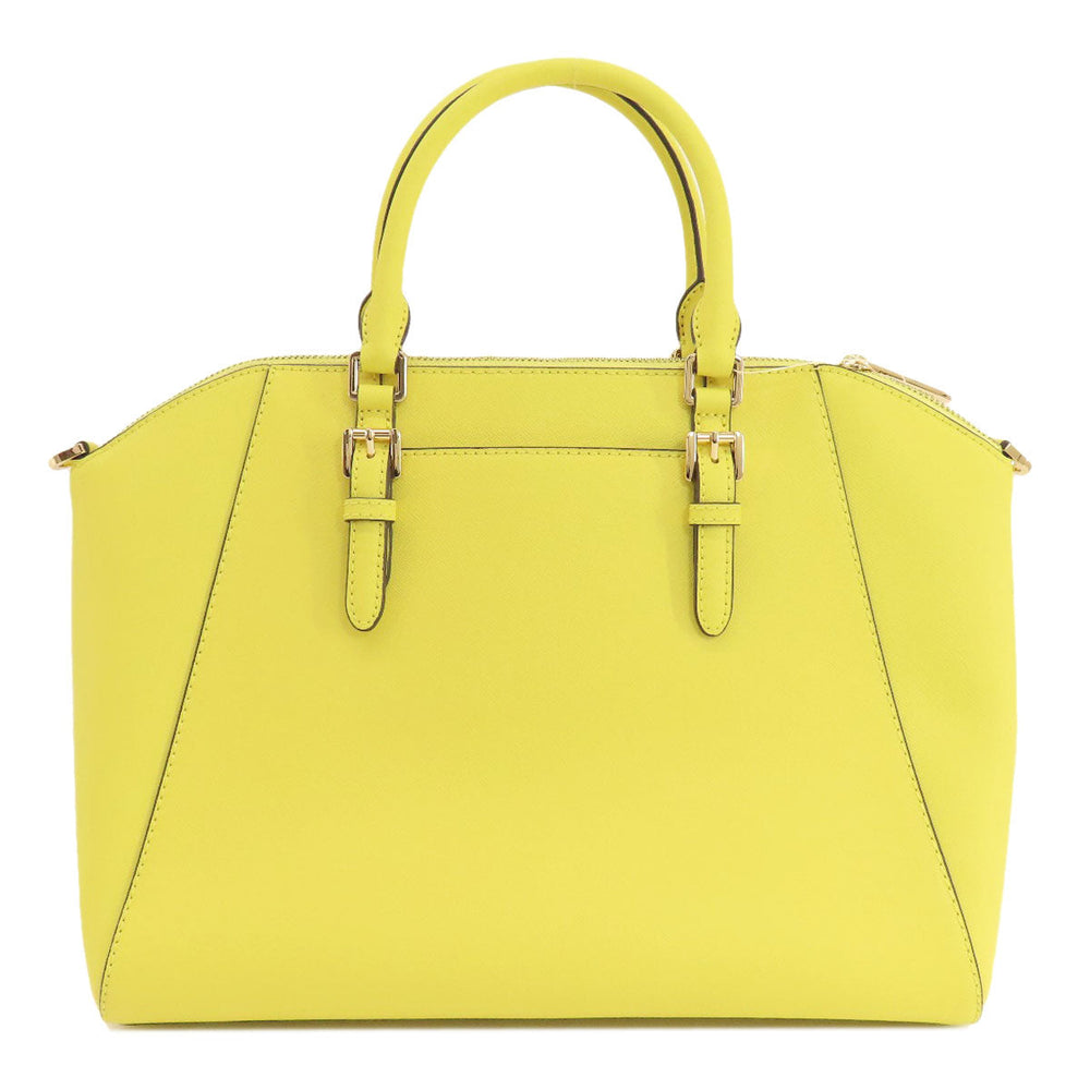 MICHAEL KORS Tote Bag leather yellow Ciara 2WAY Women Used Authentic