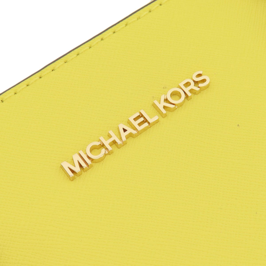 MICHAEL KORS Tote Bag leather yellow Ciara 2WAY Women Used Authentic