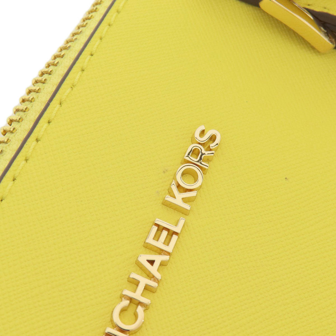 MICHAEL KORS Tote Bag leather yellow Ciara 2WAY Women Used Authentic