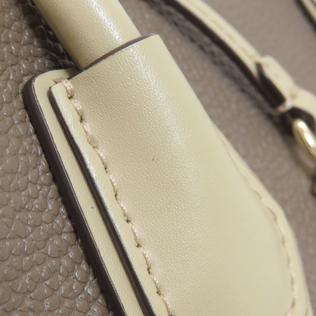 MICHAEL KORS Handbag leather gray logoMetal 2WAY Women Used Authentic