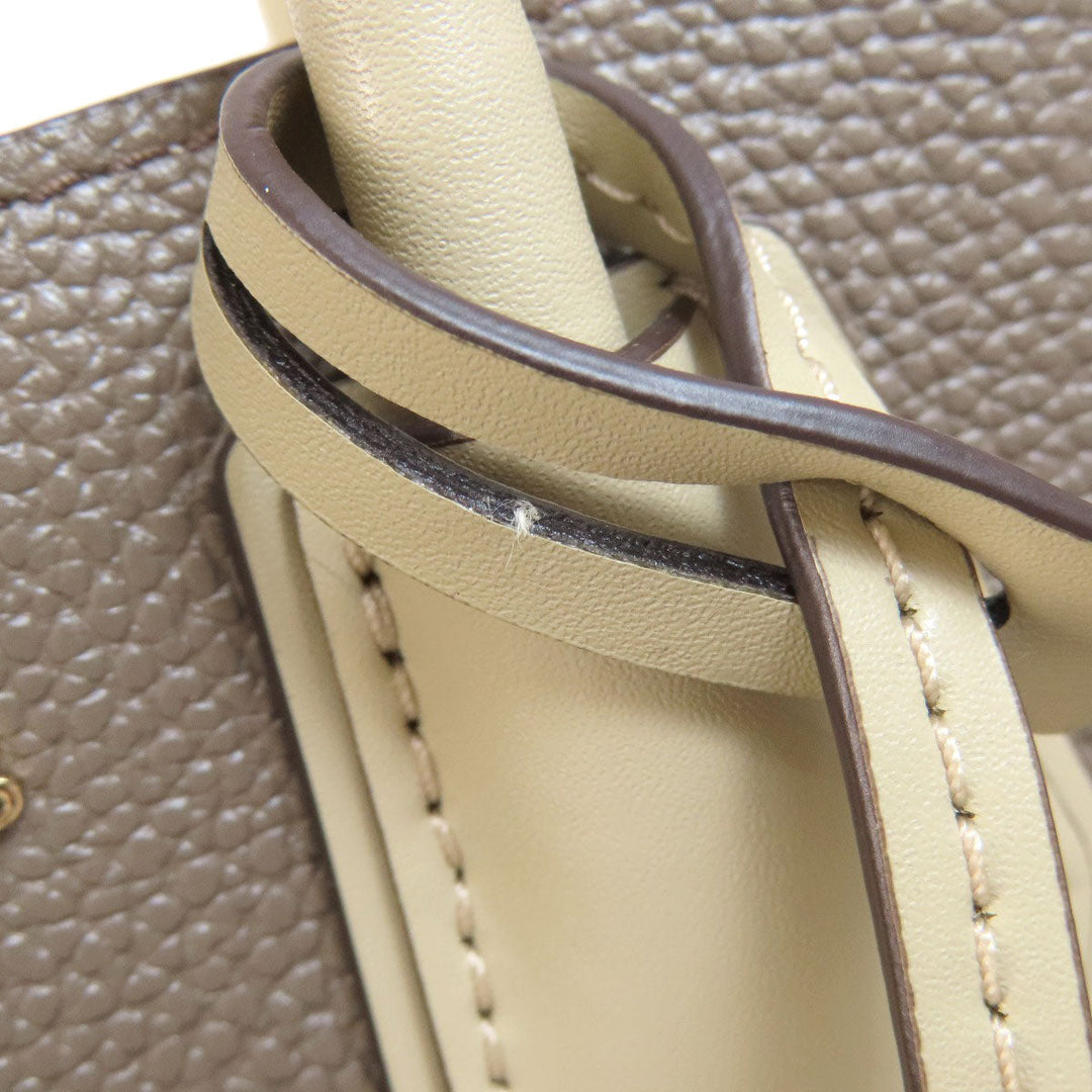 MICHAEL KORS Handbag leather gray logoMetal 2WAY Women Used Authentic