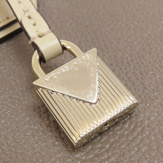 MICHAEL KORS Handbag leather gray logoMetal 2WAY Women Used Authentic