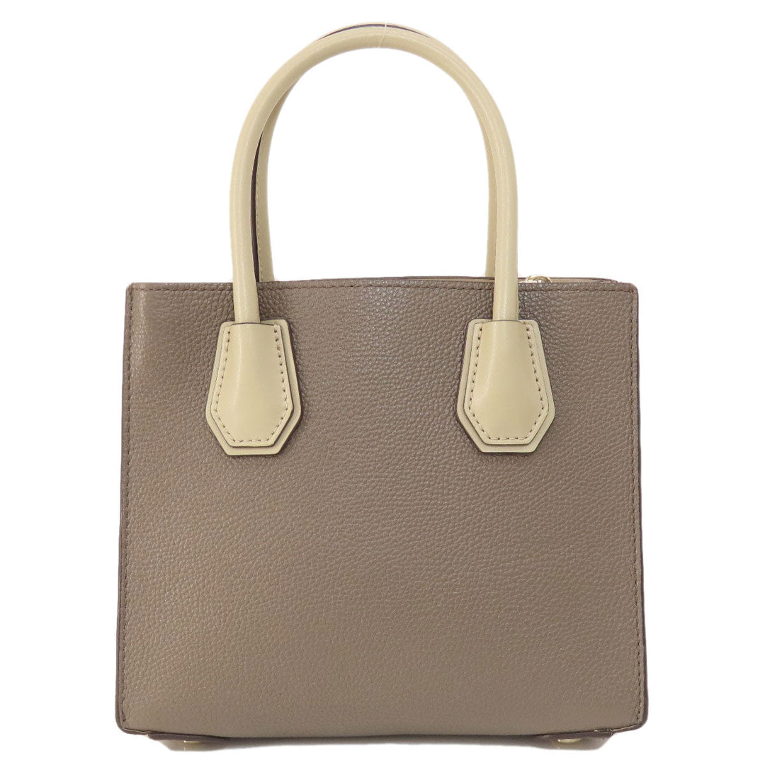 MICHAEL KORS Handbag leather gray logoMetal 2WAY Women Used Authentic